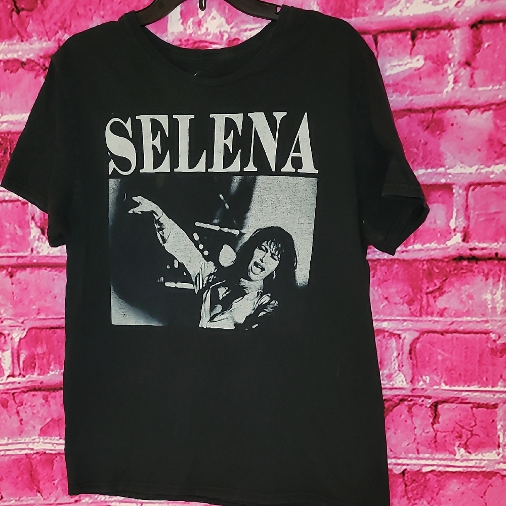 Black Graphic T-Shirt with Selena Print